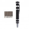 8 em 1 conjunto multi-ferramenta do estilo da caneta da liga de alumínio