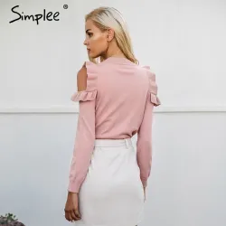 Elegant Off Shoulder Knitted Sweater Jumper