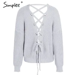 Rugloze gebreide trui - sweater pull overHoodies & Truien