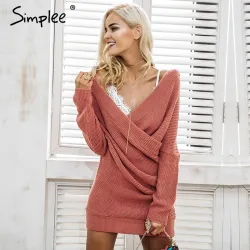 Sexy Cross Knitting Pull Pullover