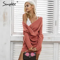 Sexy Dzianinowy Sweterek PulowerBluzy & Swetry