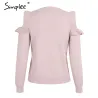 Elegant Off Shoulder Knitted Sweater Jumper