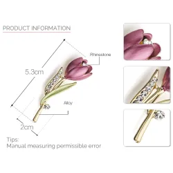 Elegant kristall tulpan brooch