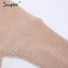 Simplee Sexy V neck cross knitting sweater dress Women elegant long sleeve pullover female winter drHoodies & Truien