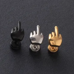 Boucle d'oreille moyenne - acier inoxydable