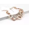 Multilayer simetria círculo Link strass Pulseira