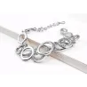 Multilayer simetria círculo Link strass Pulseira