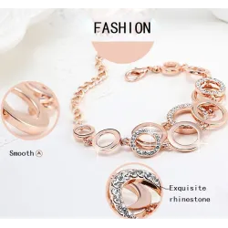 Multilayer simetria círculo Link strass Pulseira