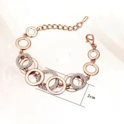 Multilayer Symmetrie Kreis Link Strass Armband