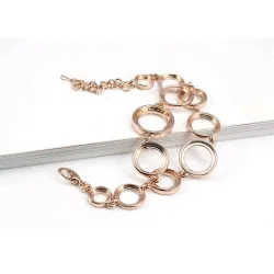 Multilayer simetria círculo Link strass Pulseira