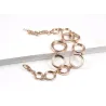 Multilayer simetria círculo Link strass Pulseira