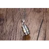 Rotatable mantra pendant with stainless steel necklace