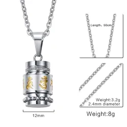 CollaresColgante de mantra rotable con collar de acero inoxidable