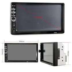 Bluetooth bilradio - DIN 2 - 7'' tommer LCD touchskærm - MP3-MP5 afspiller - USB - MirrorLink