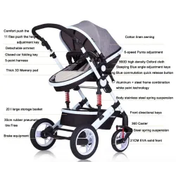 Tvåvägsvagn Babys Pram 0-3 år