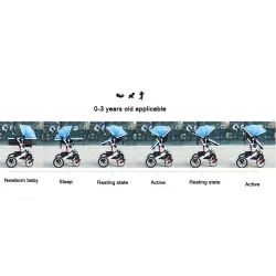 Tvåvägsvagn Babys Pram 0-3 år