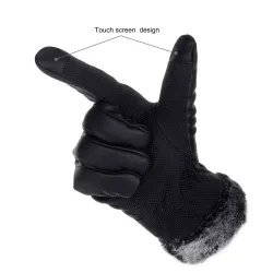 Retro in pelle addensata - touch screen - guanti antiscivolo