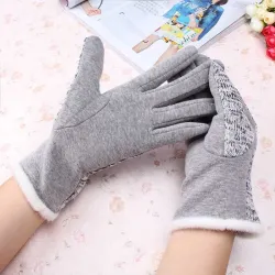 Algodão lã Cashmere Elegante senhoras luvas
