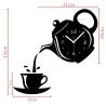 Coffee Tea Cup Forme Horloge murale