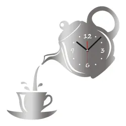 Café Tea Cup forma relógio de parede