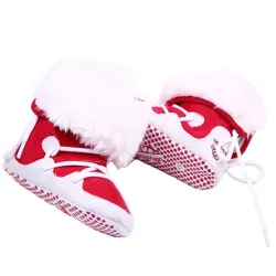 Nouveau-né Toddler Coton Soft Thick Warm Fleece Chaussures Bottes Premiers Marcheurs