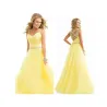 Abito lungo chiffon elegante giallo