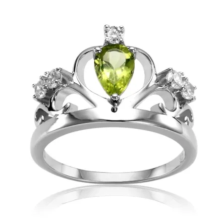 AnillosAnillo de la corona de piedra natural de plata 925