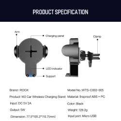 iPhone X S8 Original 360 Degree Rotation Qi Wireless Car Charger Phone Holder With LED IndicatorAccessoires