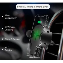 iPhone X S8 Original 360 Degree Rotation Qi Wireless Car Charger Phone Holder With LED IndicatorAccessoires