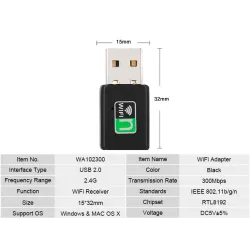 300Mbps Wifi adapter - mini wireless Lan networkNetwork