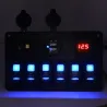 6 Gang 12V switch panel - 5V Dual USB - digital voltmeter