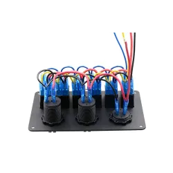 Interruptores6 Panel de conmutación Gang 12V - 5V doble USB - voltímetro digital