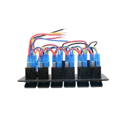 Interruptores6 Panel de conmutación Gang 12V - 5V doble USB - voltímetro digital