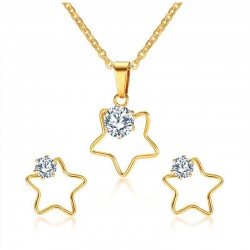 Fünf Sterne Halskette & Ohrringe Schmuckset