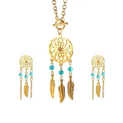 Colar Dreamcatcher & Brincos Conjunto de jóias