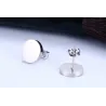 Round Black & Silver Stud EarringsEarrings