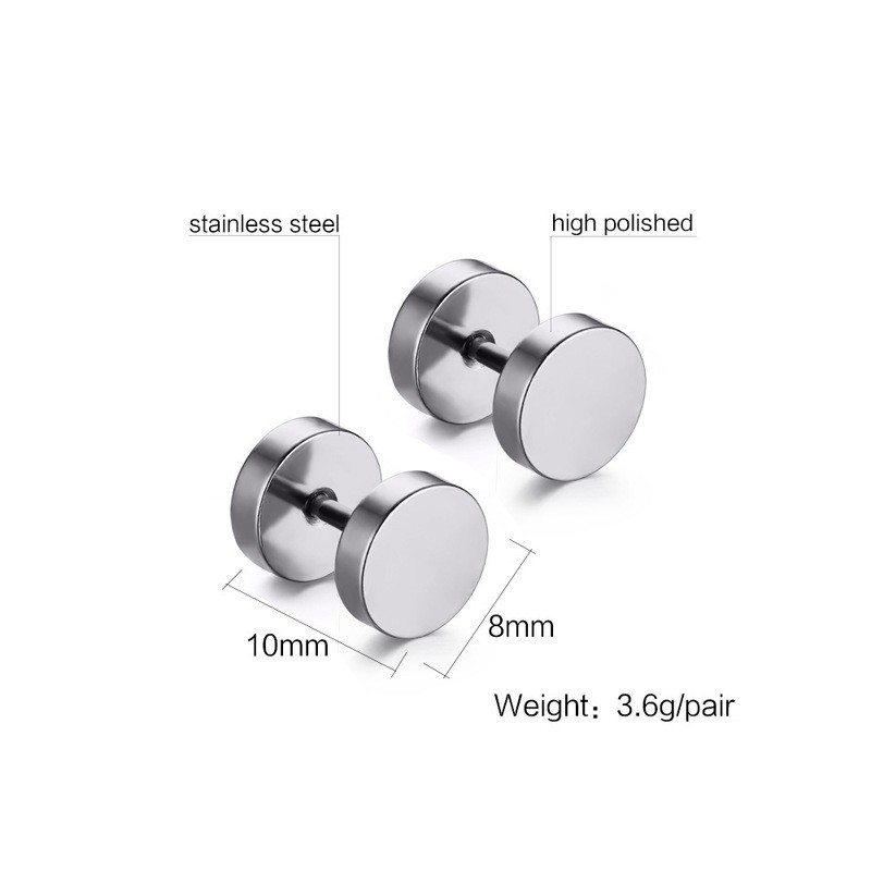 Einfache Silber Rund Ohrringe Unisex