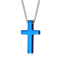 Pendentif rond classique avec collier en acier inoxydable