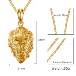 Ciondolo testa leone collana d'oro