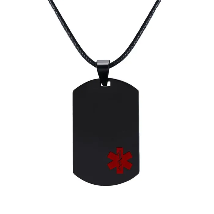CollaresColgante de señal médica - collar de cuero - unisex