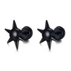 Schwarz Nail Ohrstecker Unisex