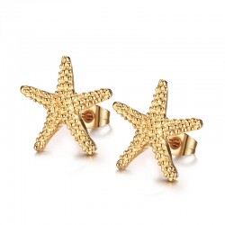 Gold starfish stud earrings
