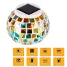JardínSolar Powered Mosaic Glass Ball Garden lámpara impermeable
