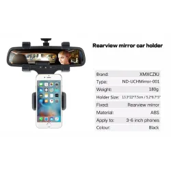 iPhone Samsung GPS Smartphone Car Rear View Mirror 360 Degree Phone Holder Näytä tarkat tiedot
