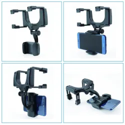 iPhone Samsung GPS Smartphone Car Rear View Mirror 360 Degree Phone Holder Näytä tarkat tiedot