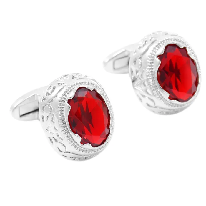 Red Zirconia Cufflins