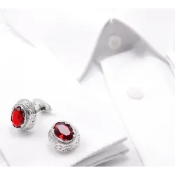 Röd Zirconia Cufflinks