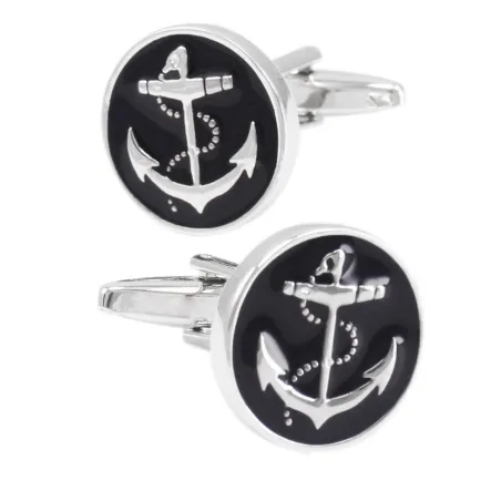 Anchor round cufflinks