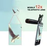 iPhone 8 7 6 5 S Smartphone Mobile Stativ 12X Telephoto Teleskop Linsen Kit