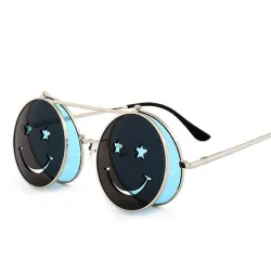 Steampunk Vintage Round Double Lens aurinkolasit Unisex